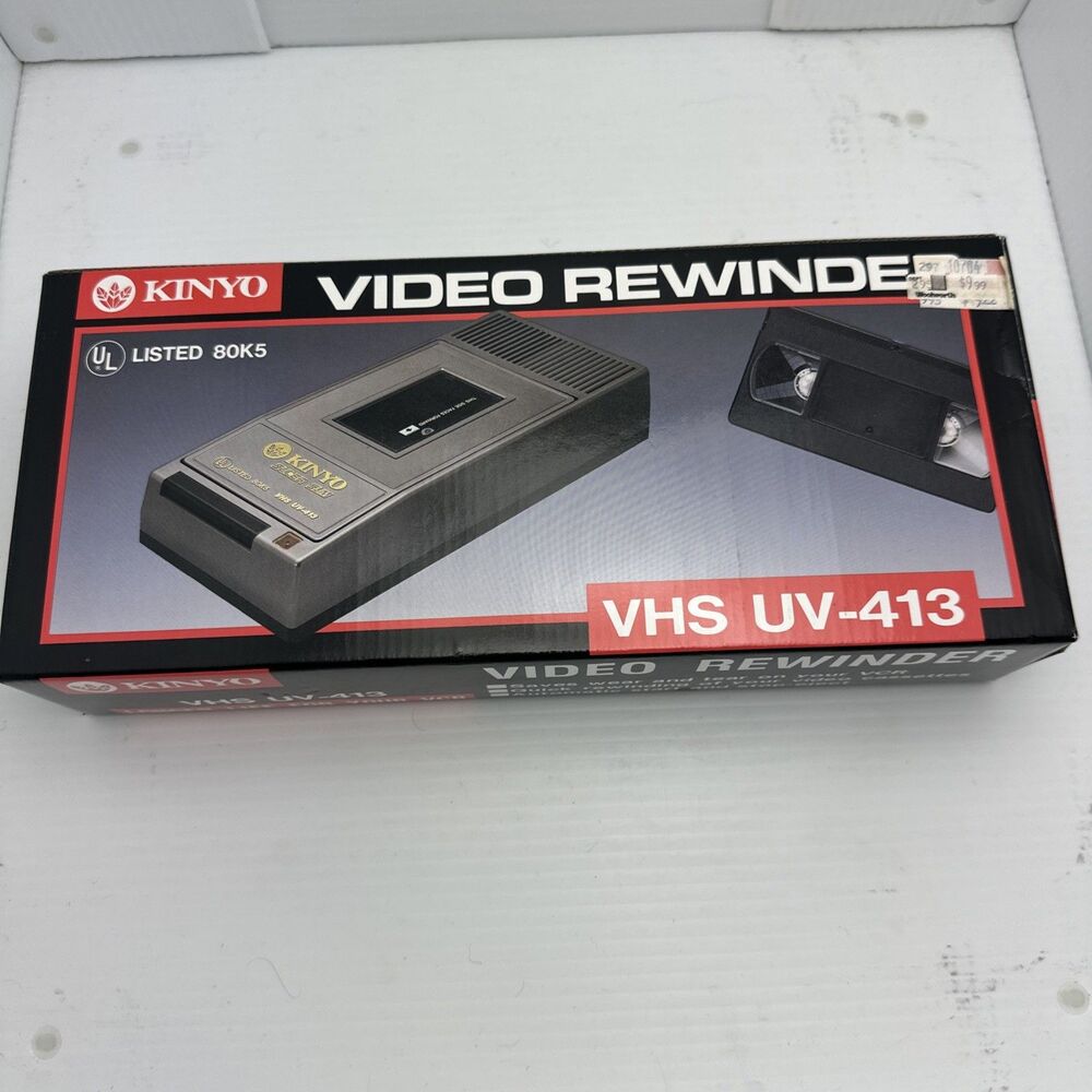 Vintage KINYO Rewinder UV-413 In Original Packaging VHS Rewinder NEW IN BOX NOS